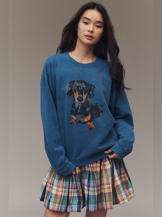 Anthropologie Sweaters - Anthropologie Dachshund Graphic Sweatshirt